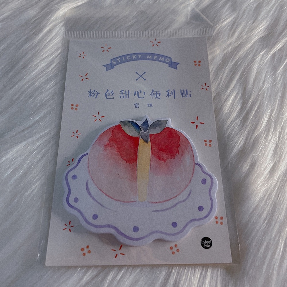 Brand New Cute Dessert Sticky Notes - Peach
